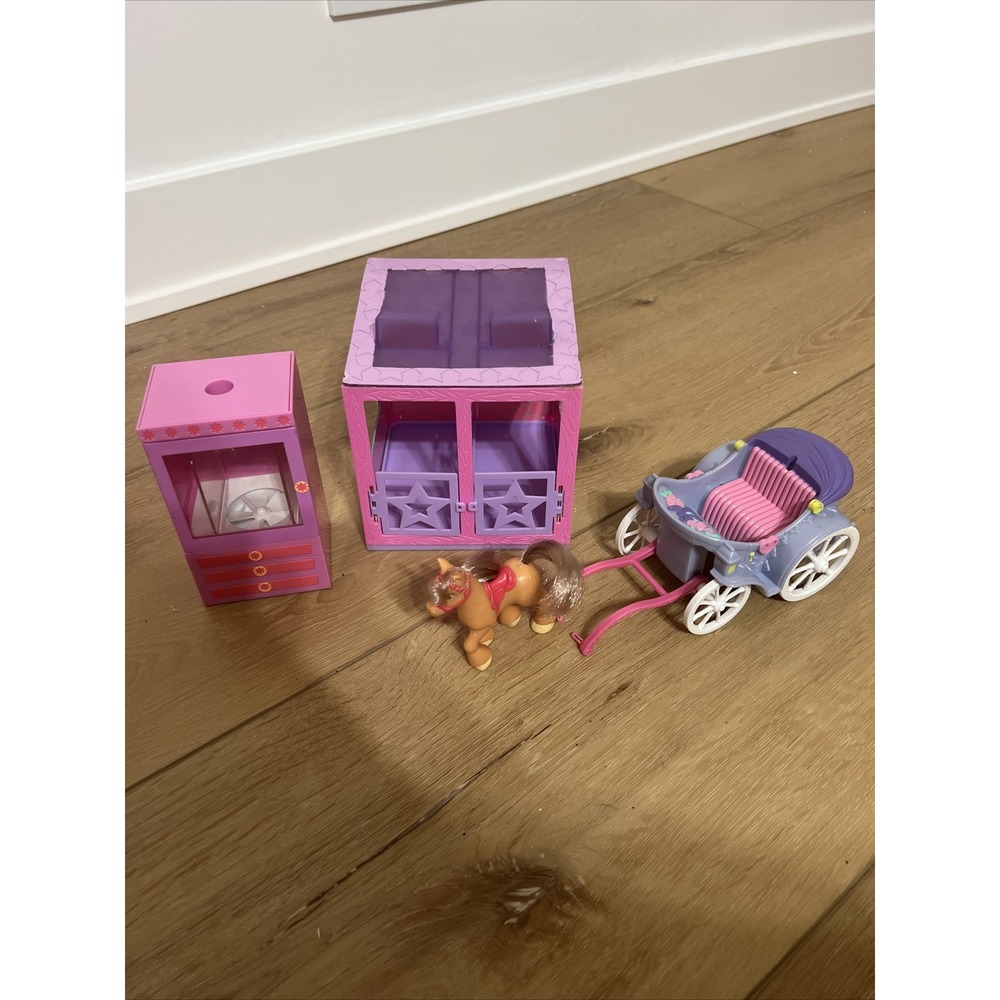 Polly Pocket Lot Horse Stable Horse Carriage Lot Bundle‎